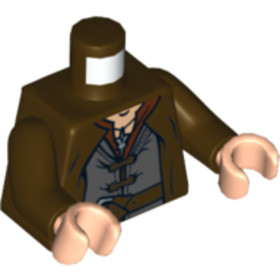 Sötétbarna Minifigura Felsőrész (Aragorn Felsőrésze)