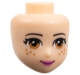 Friends minifigura fej barna szemekkel és szeplőkkel