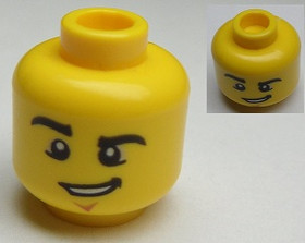 Sárga Minifigura fej - Mosolygós Arccal 3