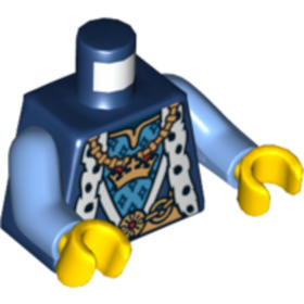 Sötétkék Király minifigura felső rész