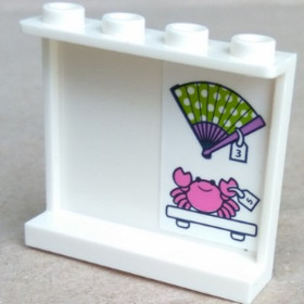 Fehér 1x4x3 Panel - Legyező és Rák Matrica