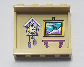 Bézs 1x4x3 Panel - Kakukkos Óra, Festmény és Polc Matrica
