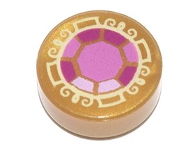 Gyöngyházarany 1x1 Kerek Csempe Magenta Gyémánt festéssel