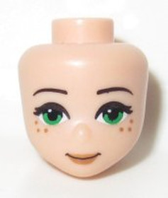 Friends minifigura fej zöld szemekkel és szeplőkkel