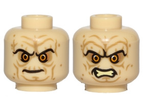 Bézs Minifigura Fej - Palpatine Császár Feje (Star Wars)