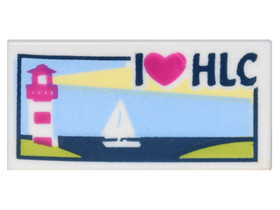 Fehér 1x2 Csempe I Love HLC Minta