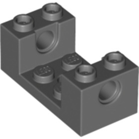 Sötét kékesszürke 2 x 4 x 1 1/3 Kocka Lyukakkal és 2 x 2 Kivágással