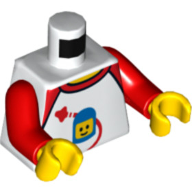 Fehér Minifigura Felsőrész Klasszikus Space Festéssel