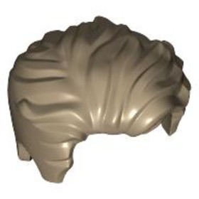 Sötétbézs Minifigura Haj - Balra Fésült