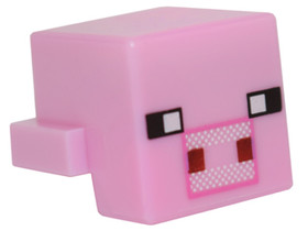 Világos Rózsaszín Minecraft Malacfej