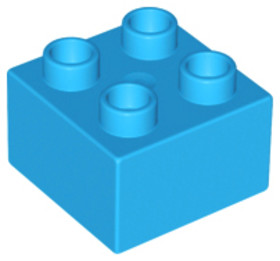 Sötét azúr 2x2 DUPLO Kocka Elem