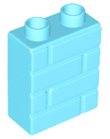 Közép azúr Duplo tégla 1 x 2 x 2 falazott profillal