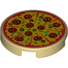 Bézs 2x2 Kerek Csempe Pizza Festéssel