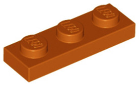 Sötét narancssárga 1X3 Lapos Elem