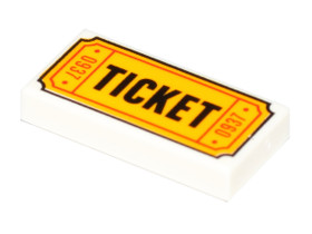 Fehér 1x2 csempe ticket felírattal