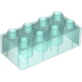 Átlátszó Világoskék 2x4 DUPLO Kocka