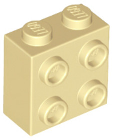 Bézs 1x2x2 Kocka Oldalán 4 Csatlakozóval
