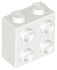 Fehér 1x2x2 Kocka Oldalán 4 Csatlakozóval