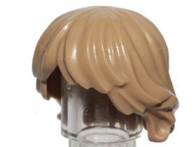 Sötét homokszínű minifigura haj