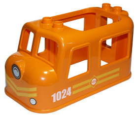 Narancssárga 4x8x3 DUPLO Mozdony Sárga Csíkokkal