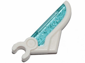 Fehér minifigura szárny 1x3 áttlátszó kék mintával - Glitter Trans-Light Blue