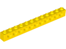 Sárga 1X12 Technic Elem Oldalán 11 Lyukkal