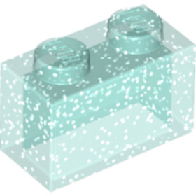 Glitteres átlátszó világos kék 1X1X2 Elem