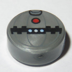 Mattezüst 1x1 Lapos Kerek Csempe - Hődetonátor Minta (Star Wars)
