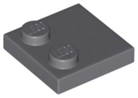 Sötét Kékesszürke 2x2 Lapos Elem 2 Gombbal