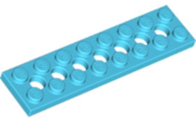 Közép azúr 2X8 Technic Elem 7 Lyukkal 