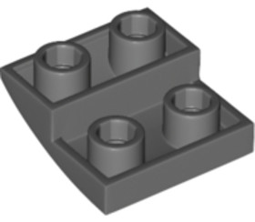 Sötét Kékesszürke 2x2 Inverz Hajlított Elem