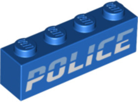Kék 1x4 elem Police felírattal