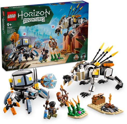 LEGO® Horizon Adventures™ 77037 - Aloy és Varl a páncéljáró és a fűrészfog ellen