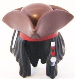 Fekete Minifigura Haj - Barna Kalappal (poc011 és poc024 Haja)