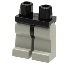 Fekete Minifig alsórész, szürke lábbal