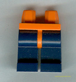 Narancs Minifig Alsórész Sötétkék Lábakkal