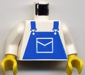Fehér Minifig postás felsőrész