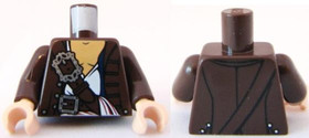 Sötétbarna Minifigura Test - Dzseki Mintával (poc034 törzse)