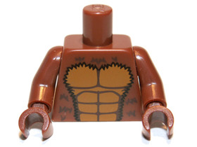 Vörösesbarna Minifigura Felsőrész - Minotaurus Felsőrésze