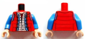 Törzs mellénnyel kockás inggel és kék farmerkabát mintával (Marty McFly) / Kék karok / Világos Nugát