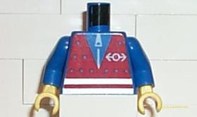 Kék Minifig felsőrész vonat vezető