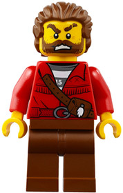 Mountain Police - Crook Male with Red Fringed Shirt with Strap and Pouch, Skunk Fighter