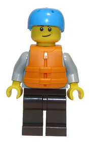 Rafter, Adult Son, Dark Azure Sports Helmet, Orange 2 Strap Life Jacket