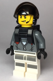 Sky Police - Jail Prisoner Jacket over Prison Stripes, Neck Bracket (for Parachute)