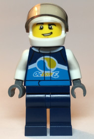 Race Car Driver, Male, Dark Blue 'Octan E' Race Jacket and Legs, White Helmet