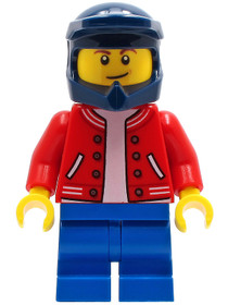 BMX Rider - Male, Red Jacket, Blue Medium Legs, Dark Blue Dirt Bike Helmet