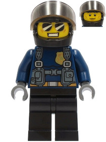 Police Officer - Duke DeTain, Black Helmet, Trans-Black Visor