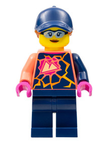 Stuntz Crew, Female, Dark Blue Cap, Coral Shirt with Sports Logo, Dark Blue Legs