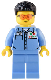 Custom Car Garage Mechanic - Male, Medium Blue Shirt with Octan Logo, Medium Blue Legs, Short Black 