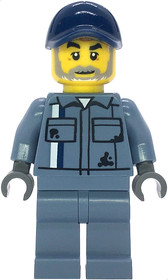 Scrapyard Worker - Male, Sand Blue Mechanic Uniform, Sand Blue Legs, Dark Blue Cap, Beard